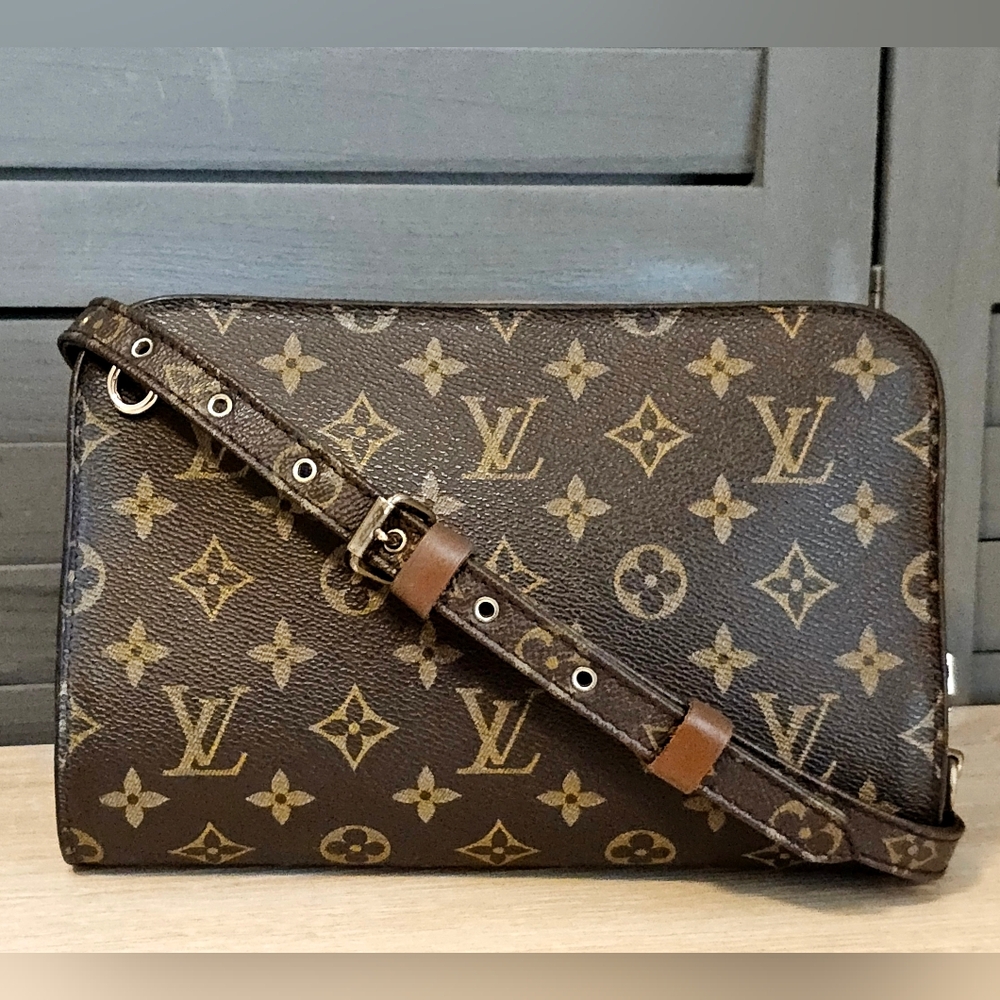 Authentic LOUIS VUITTON Monogram Orsay Clutch Crossbody Bag